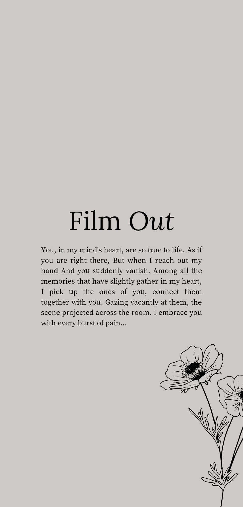 BTS Lyrics, black text, delicate line-art flowers, Full HD Phone Wallpaper