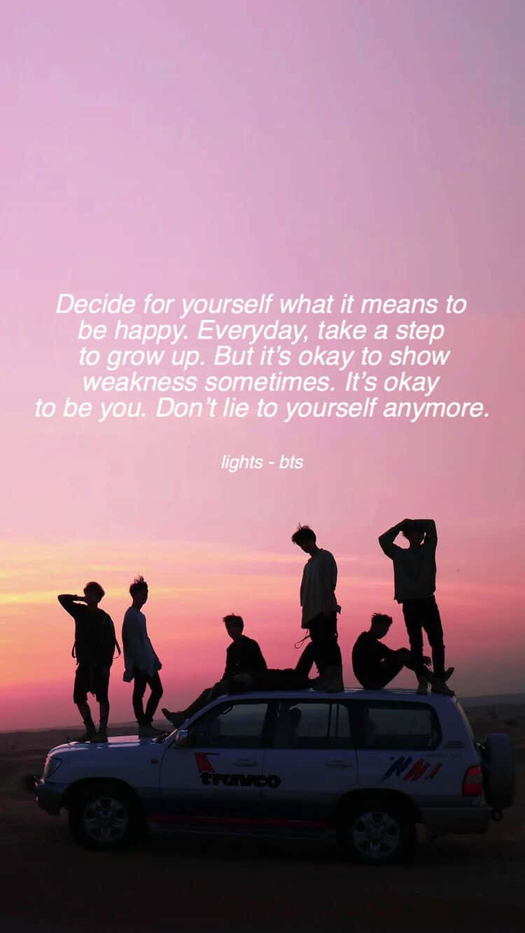BTS Lyrics, six people, white SUV, HD Phone Wallpaper