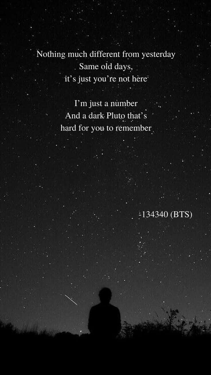 BTS Lyrics, starry night sky, poetic text, HD Phone Wallpaper