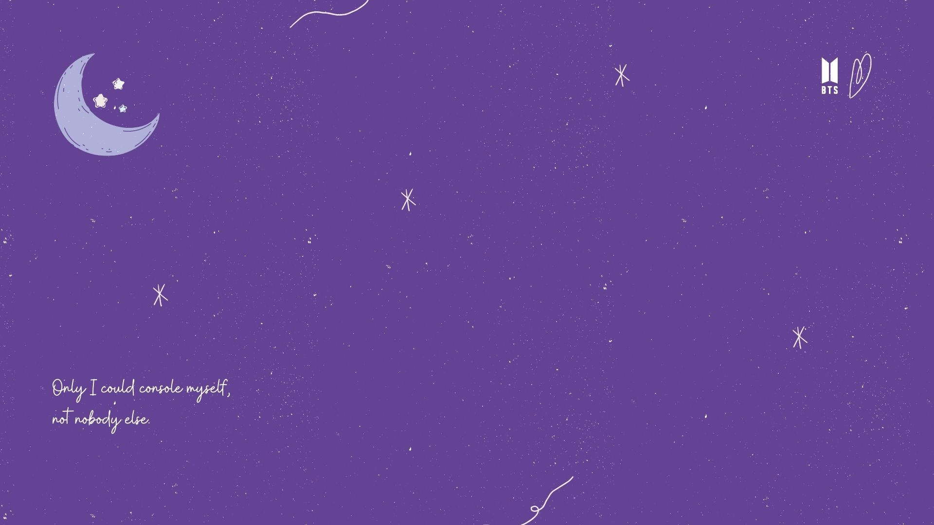 BTS, Moonchild Lyrics, purple night sky, Full HD Desktop Wallpaper
