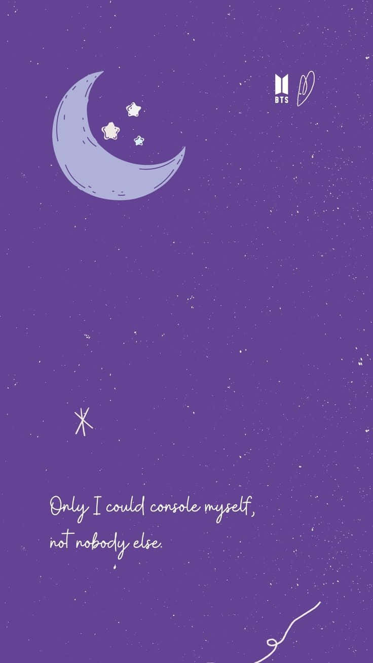 BTS, purple night sky, crescent moon, HD Phone Wallpaper