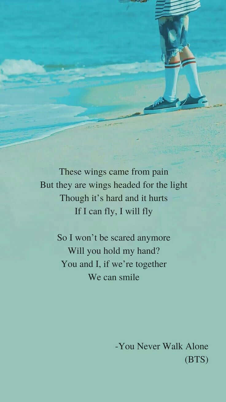 BTS Lyrics, teal sky, ocean's edge, HD Phone Wallpaper