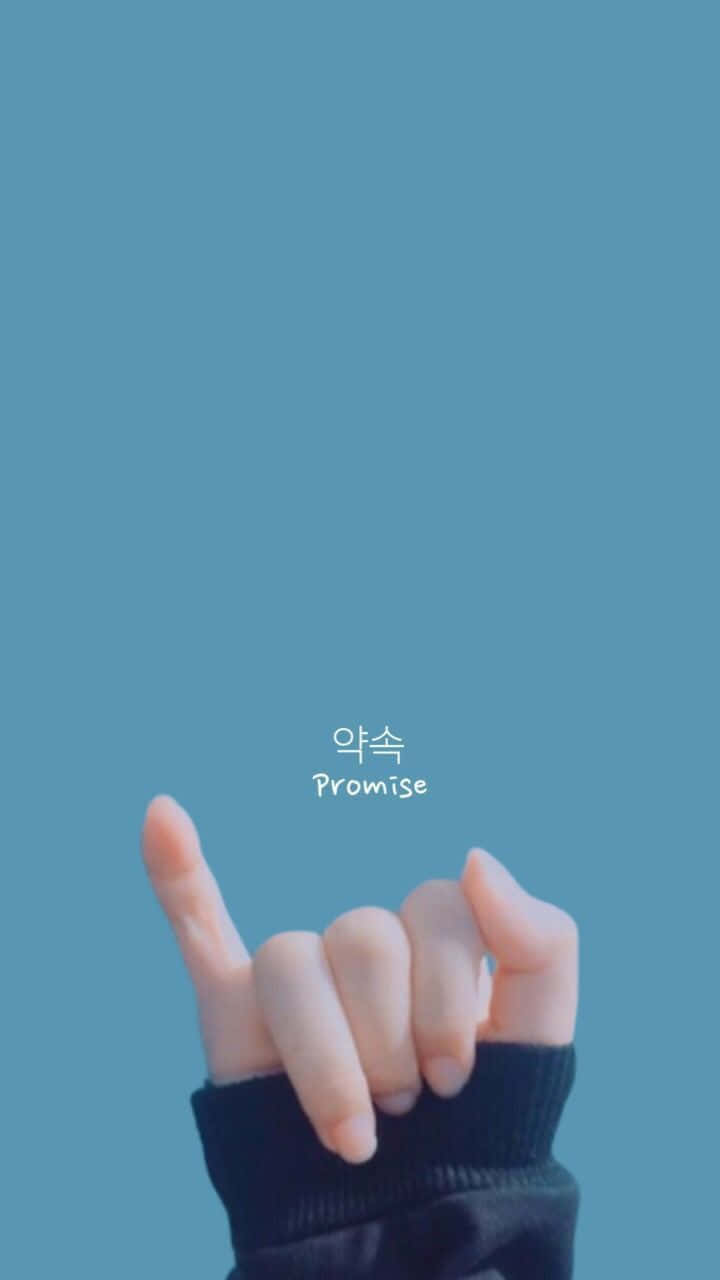 BTS Lyrics, teal background, promise gesture, HD Phone Wallpaper