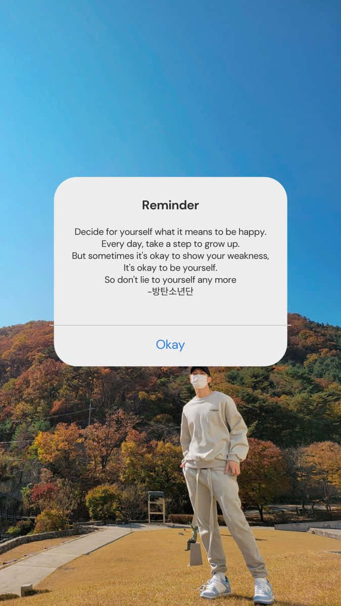 BTS Song Lyrics, light gray sweatsuit, clear blue sky, SD Phone Wallpaper
