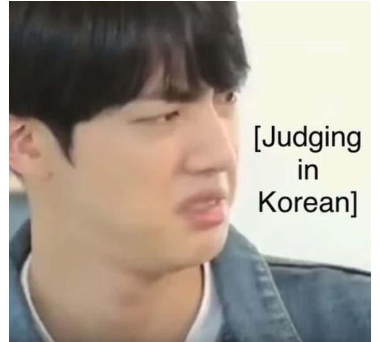 BTS, denim jacket, judging face, SD Desktop Wallpaper