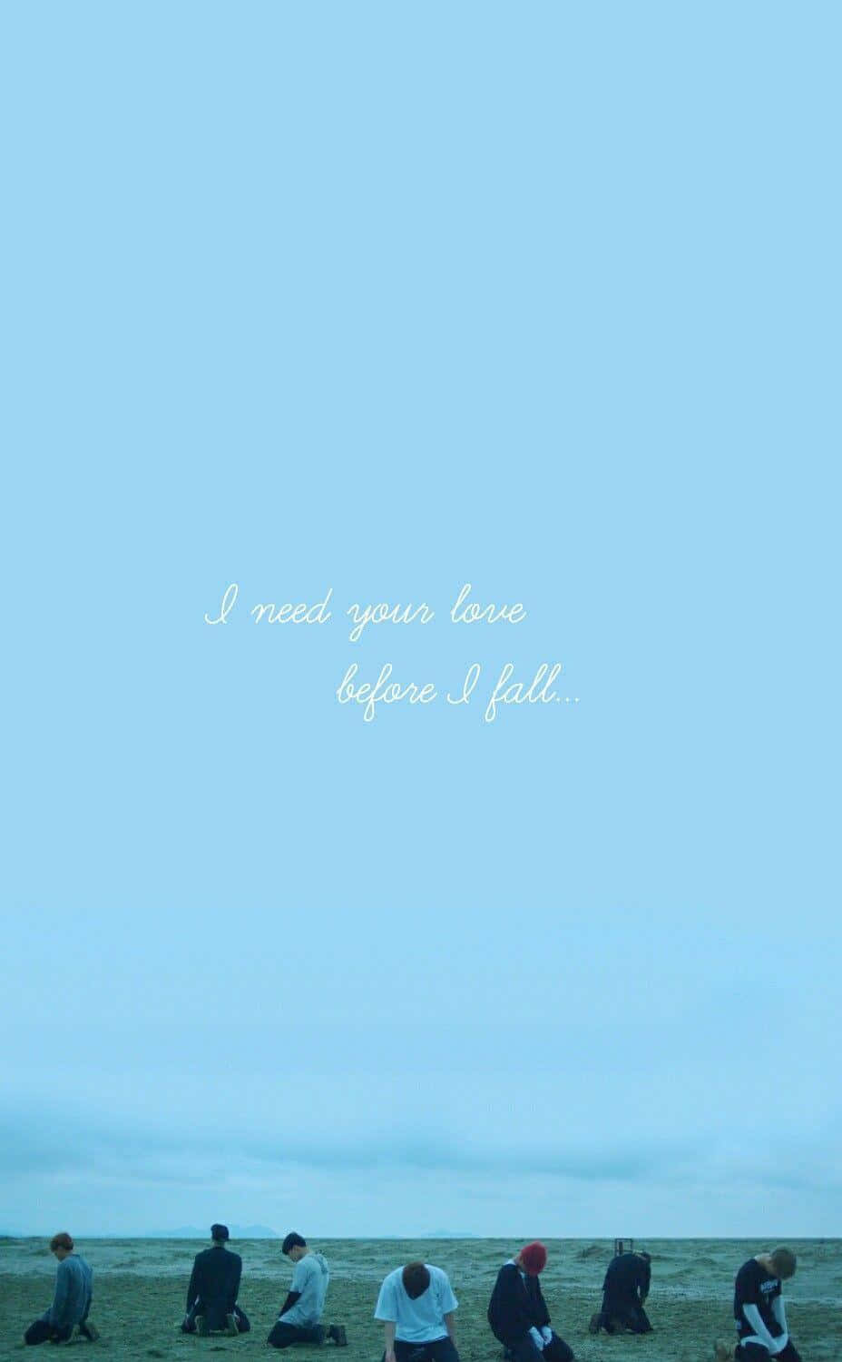 BTS, MV Shoot, pale blue field, HD Phone Wallpaper