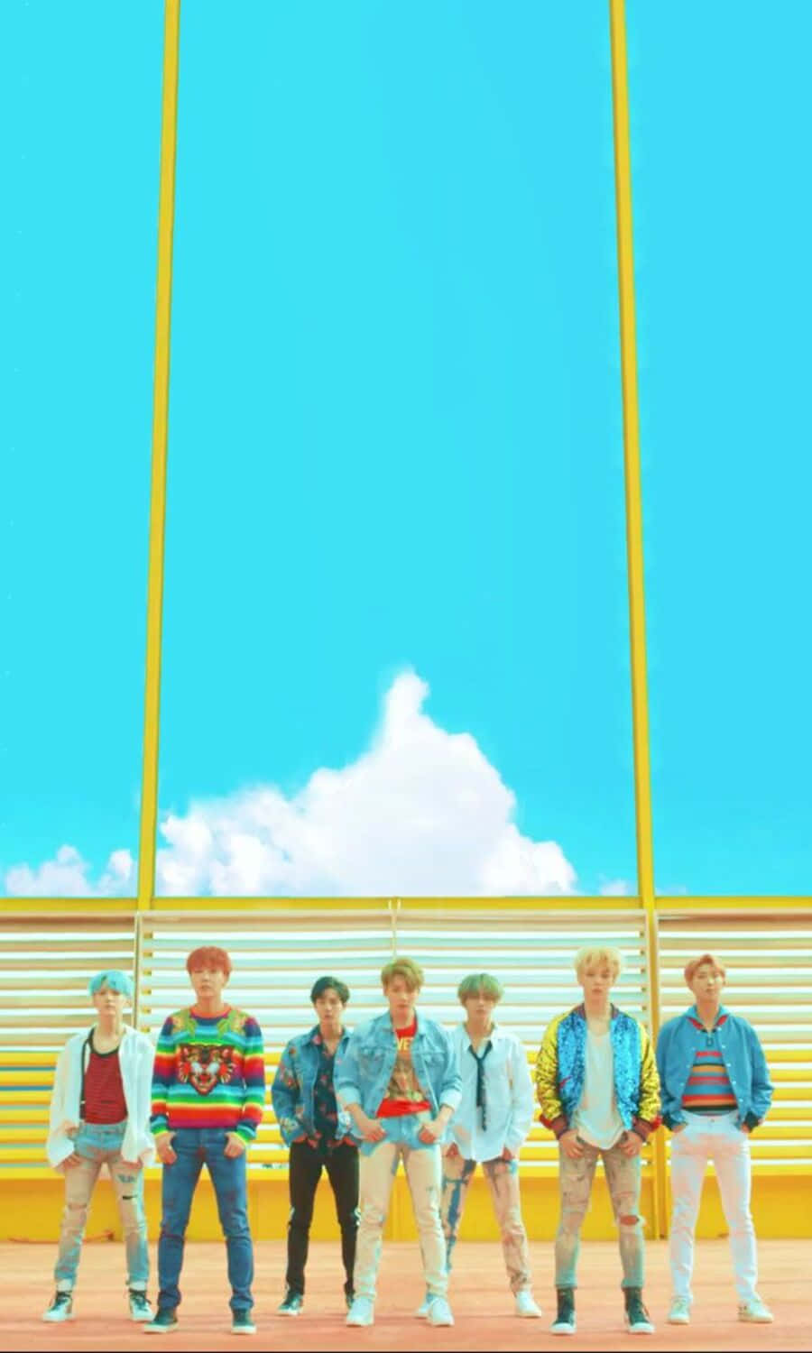 BTS, music video performance, bright blue sky, HD Phone Wallpaper
