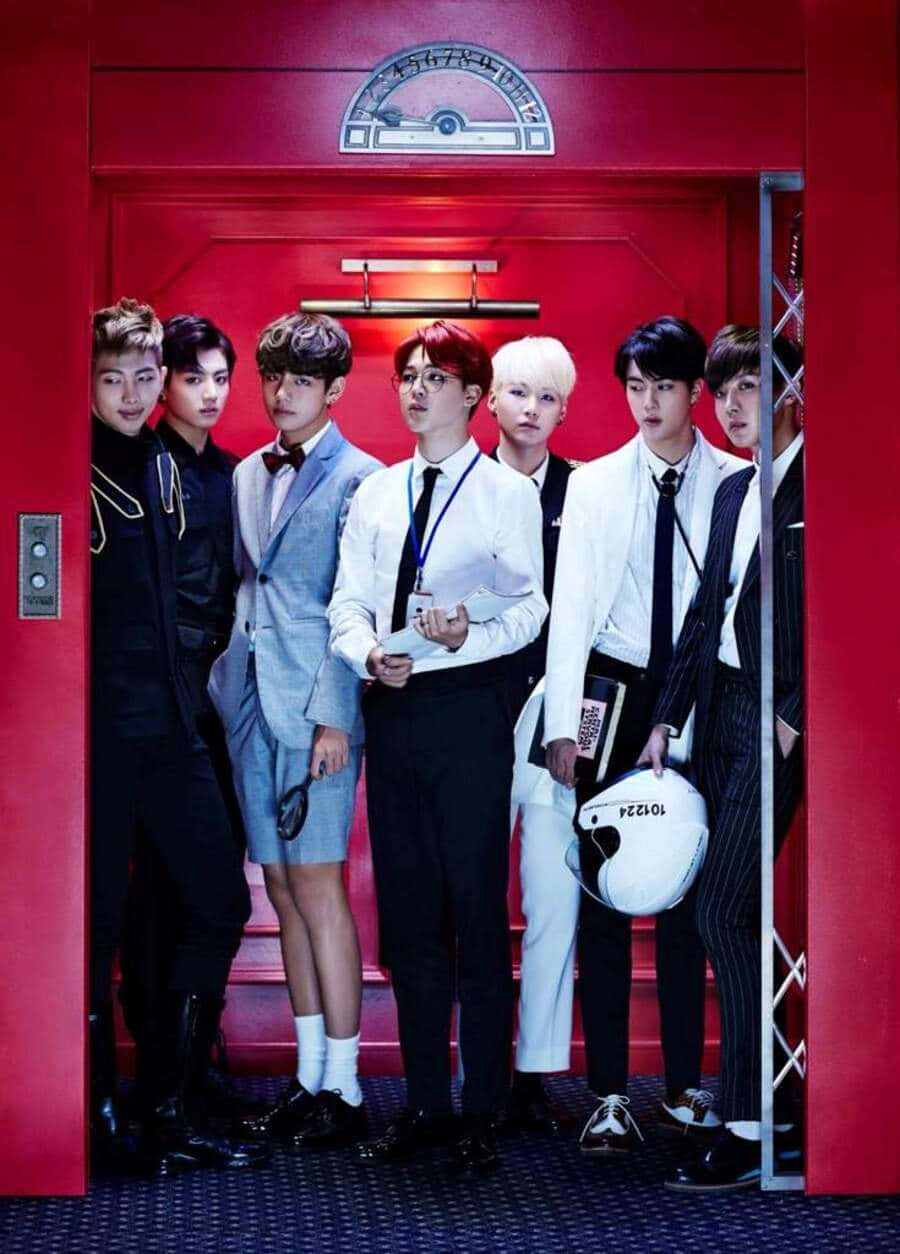 BTS MV, vintage thermometer, vibrant red elevator, SD Phone Wallpaper