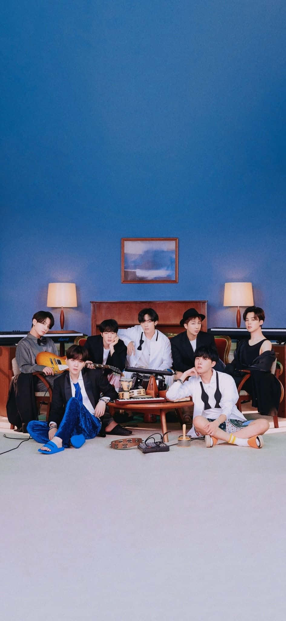 BTS, Permission To Dance, blue walls, Full HD Phone Wallpaper
