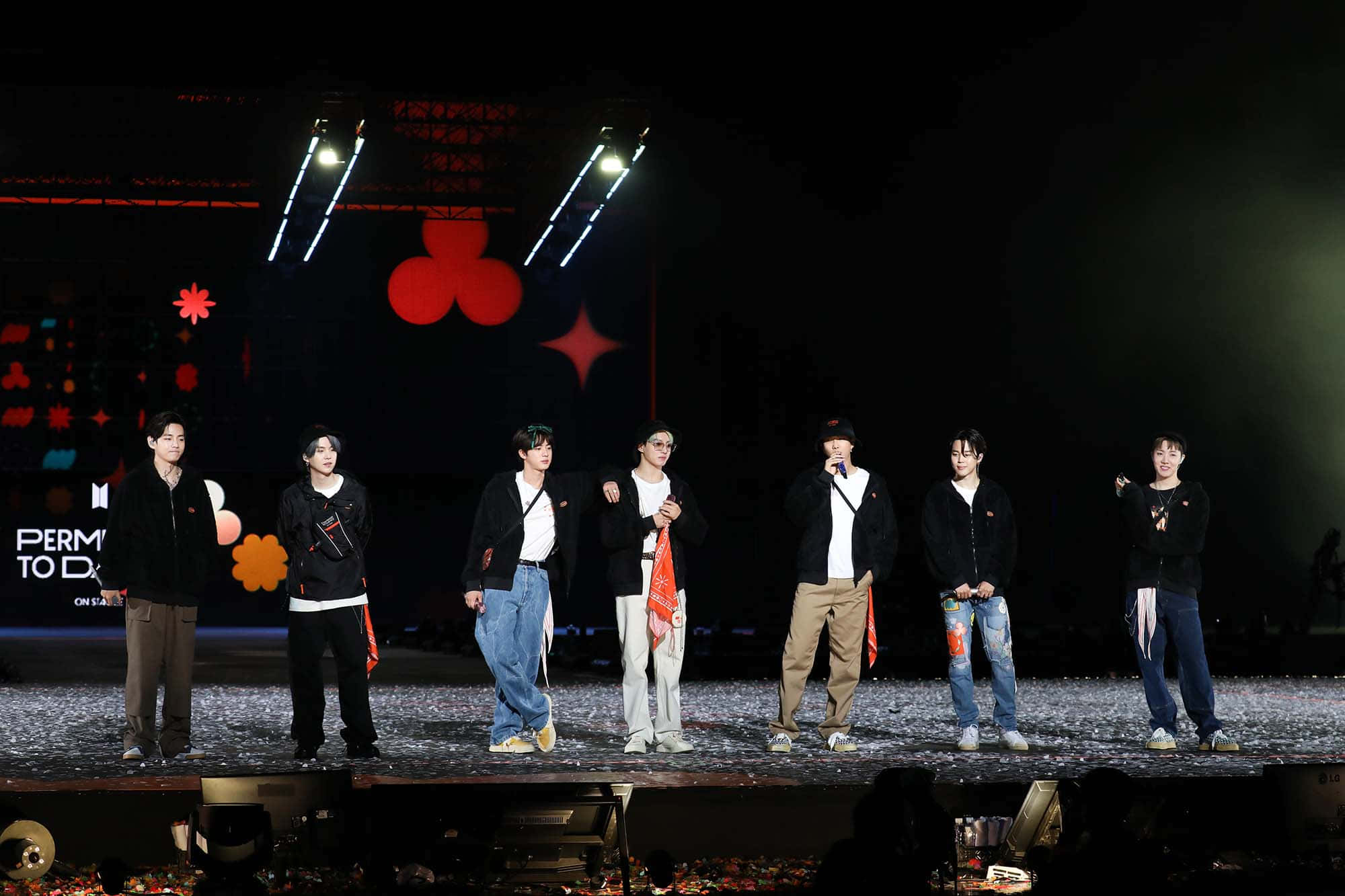 BTS, Permission To Dance, glittering stage, Full HD Desktop Wallpaper