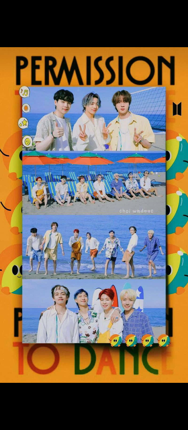 BTS, sunny beach, ocean waves, HD Phone Wallpaper