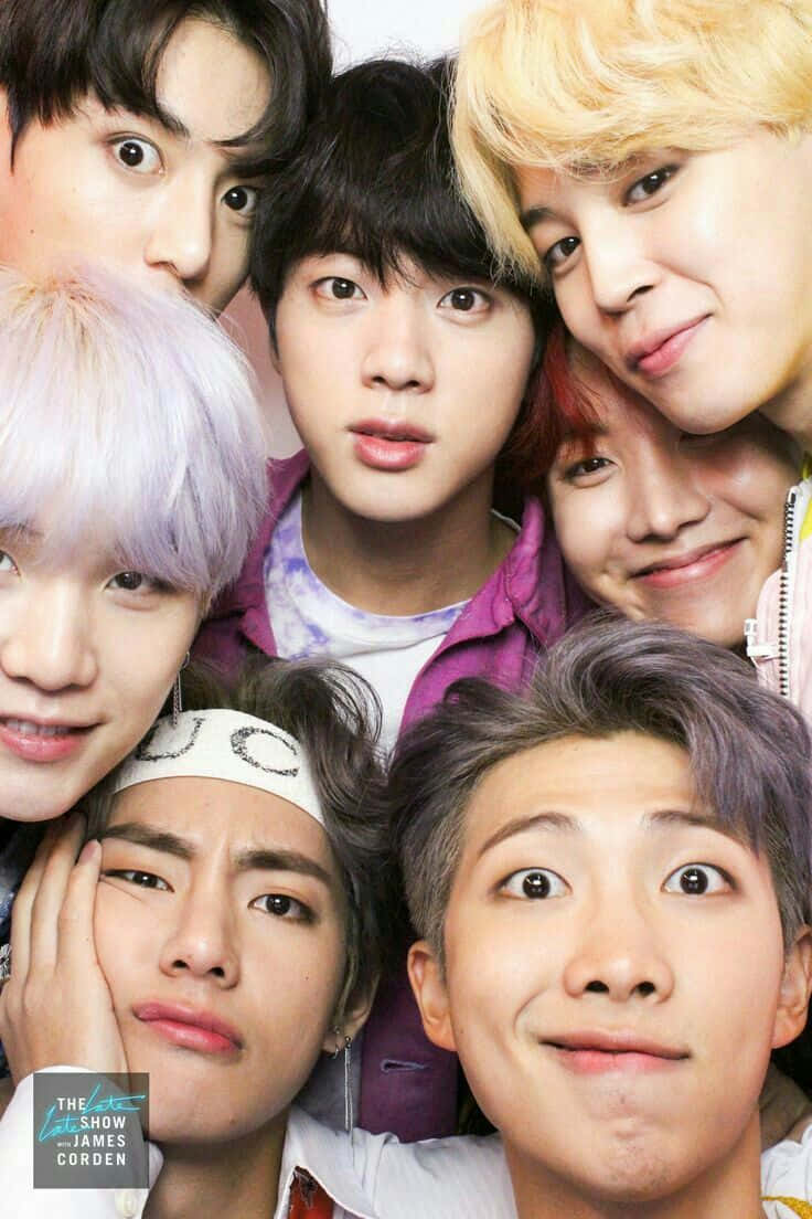 BTS, group picture, colorful hair, SD Phone Wallpaper
