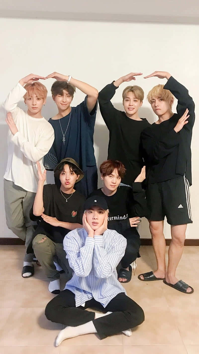 BTS, Seven young men, playfully, HD Phone Wallpaper