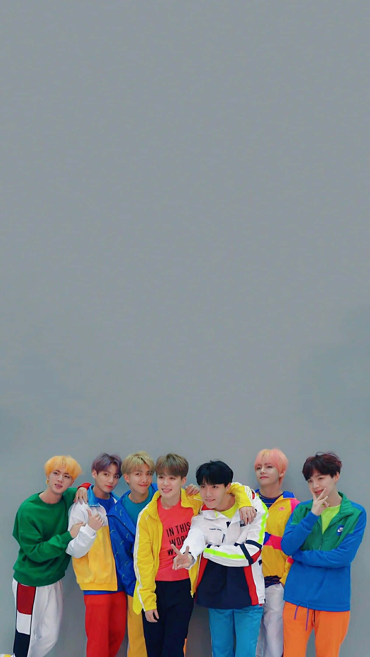 colorful outfit, BTS Photoshoot, vibrant colorful streetwear, Full HD Phone Wallpaper