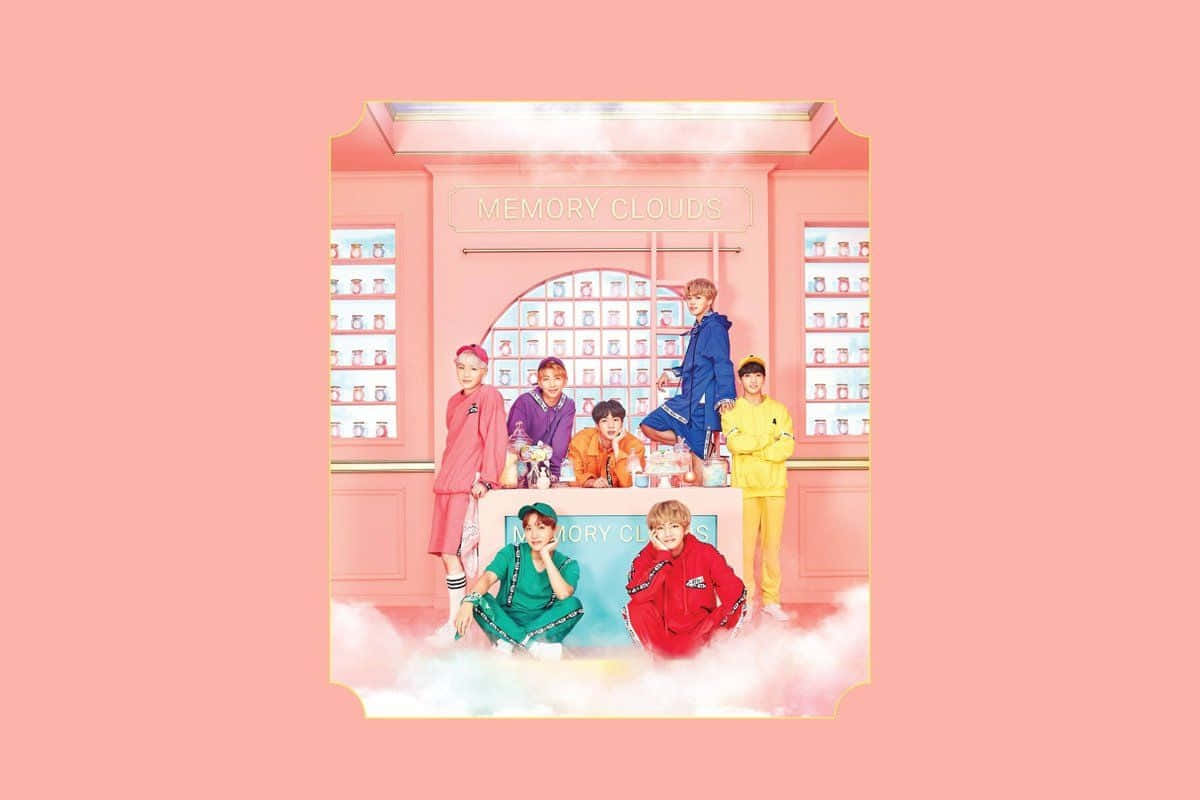 BTS, pink aesthetic, pastel pink memory cloud shop, SD Desktop Wallpaper