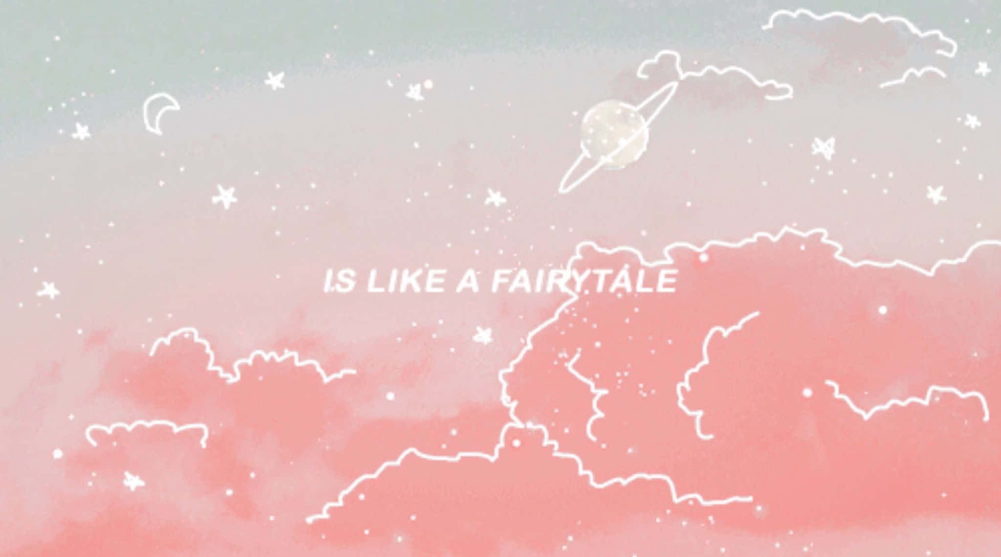 BTS, pink aesthetic desktop, watercolor sky, Full HD Desktop Wallpaper