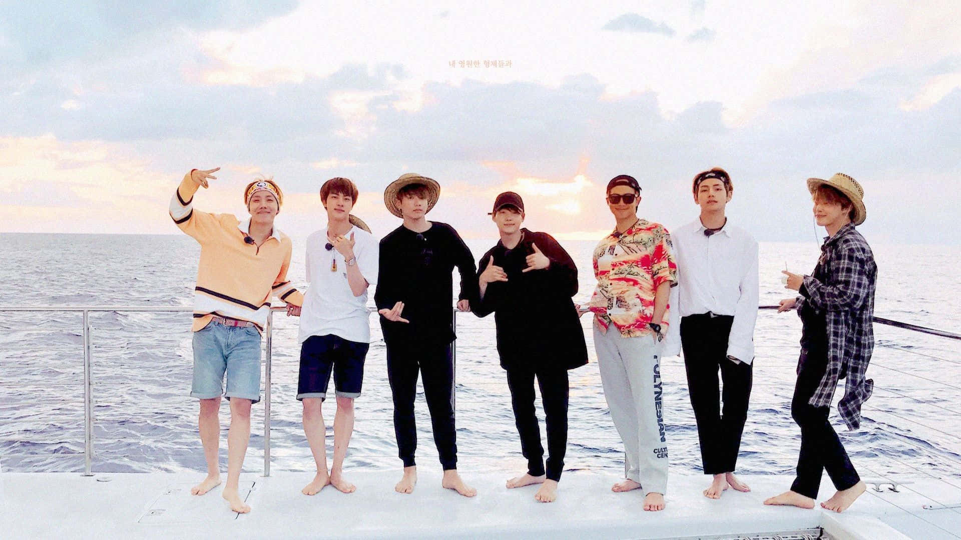 BTS Pink Aesthetic Desktop, 1920 x 1080, seven men, Full HD Desktop Wallpaper