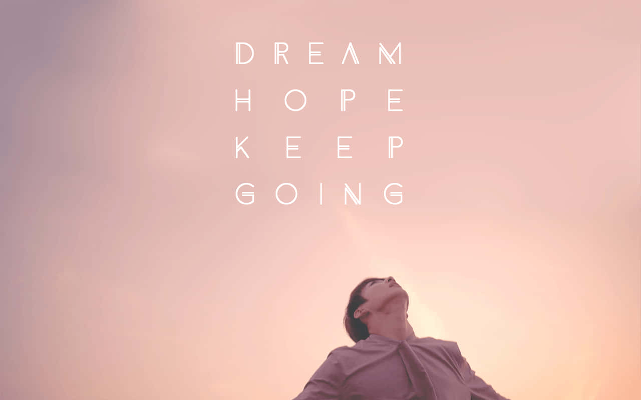 BTS, pink sky, white letters, HD Desktop Wallpaper