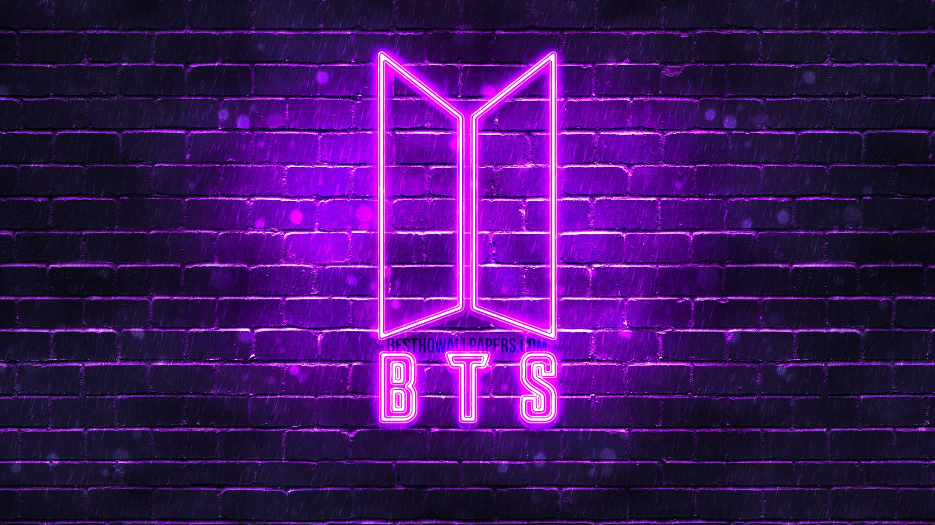 BTS, purple neon, BTS logo, Full HD Desktop Wallpaper