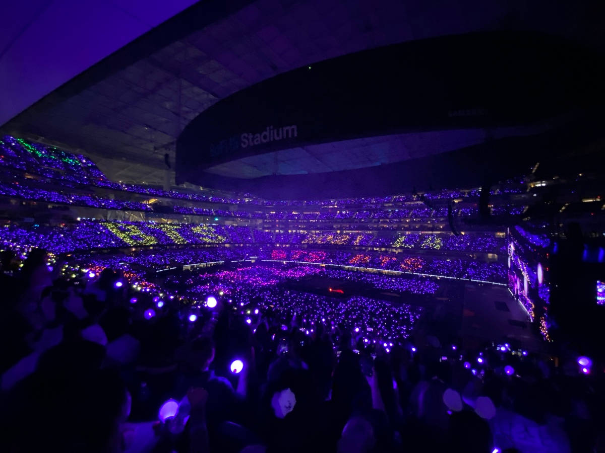 BTS, purple ocean, stadium, SD Desktop Wallpaper