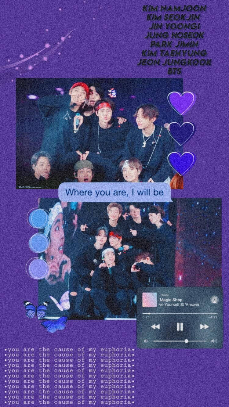 BTS, purple, starry purple background, HD Phone Wallpaper