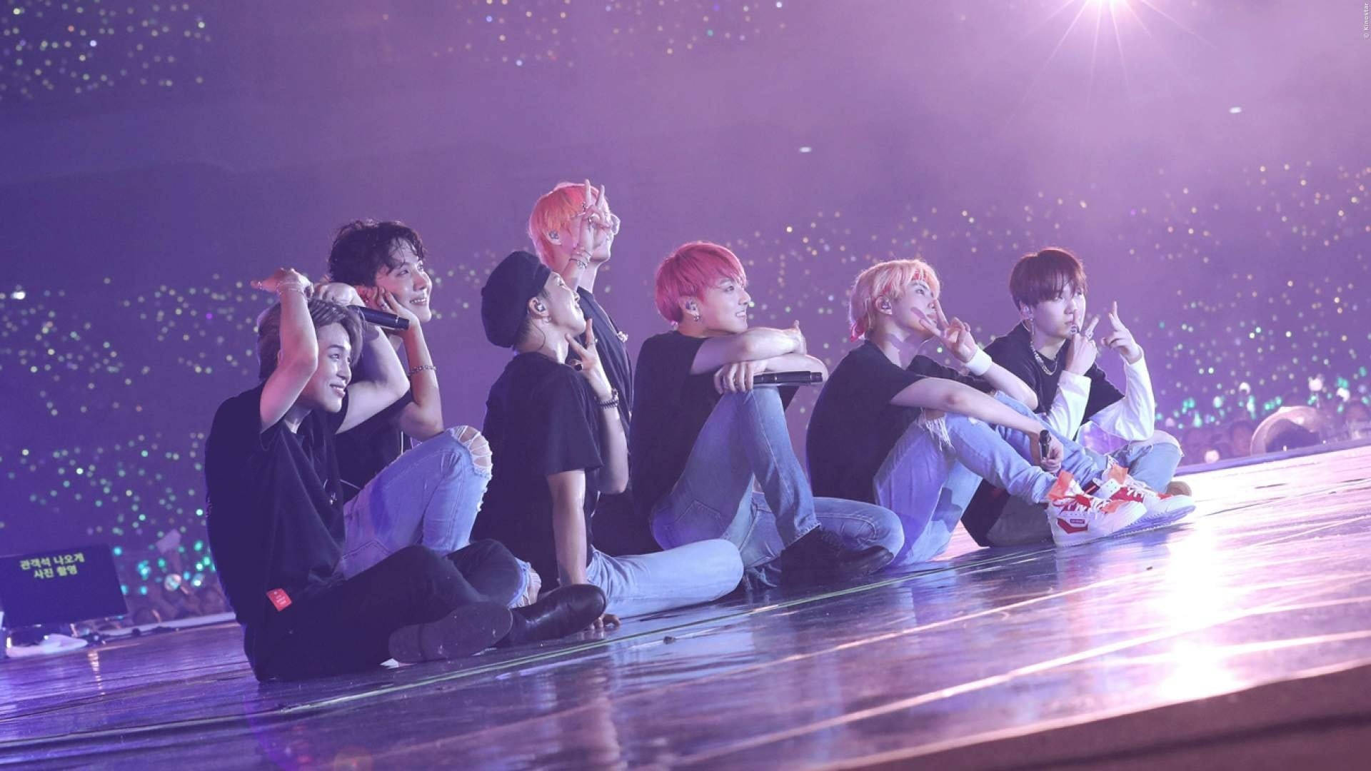 BTS, purple stage, glossy stage, Full HD Desktop Wallpaper