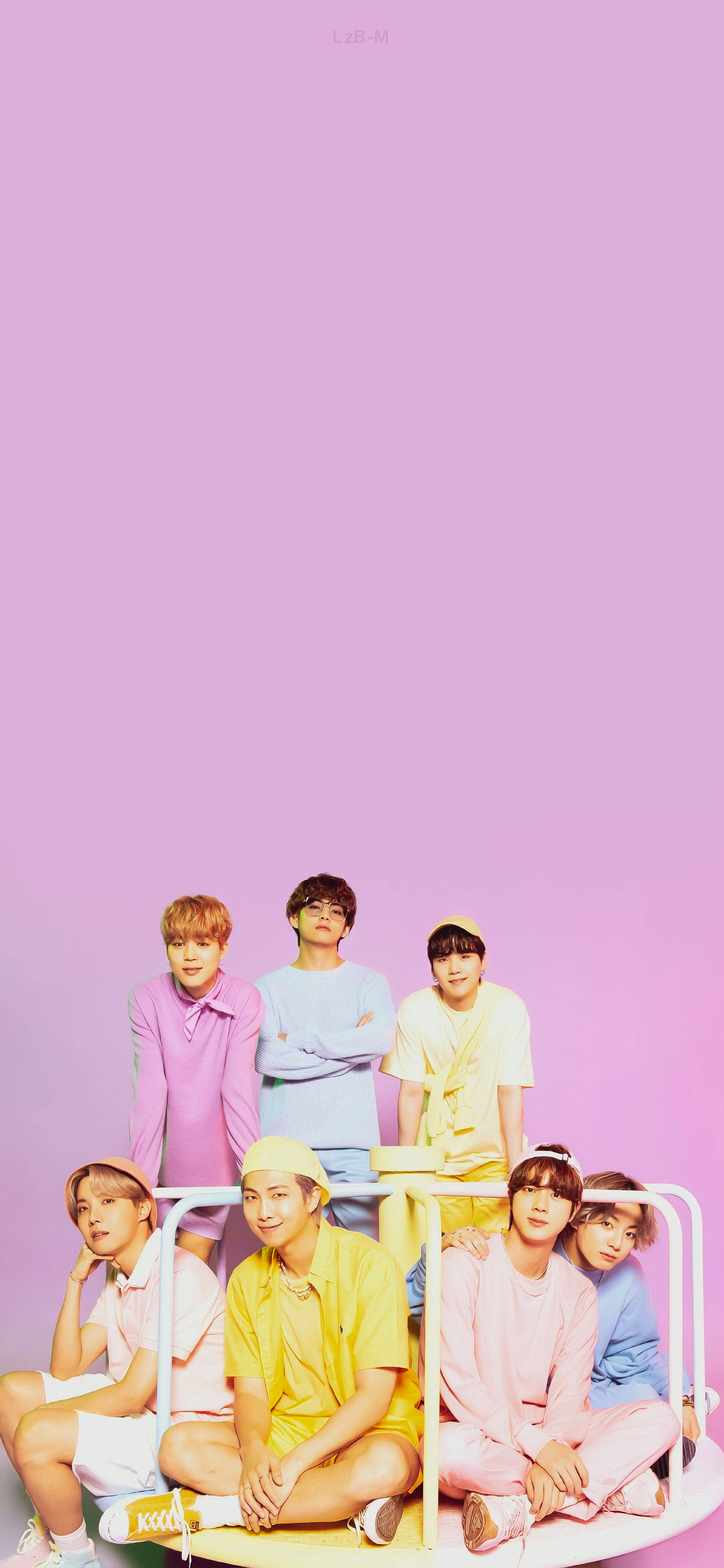 BTS, plain purple aesthetic, pastel outfits, 4K Phone Wallpaper