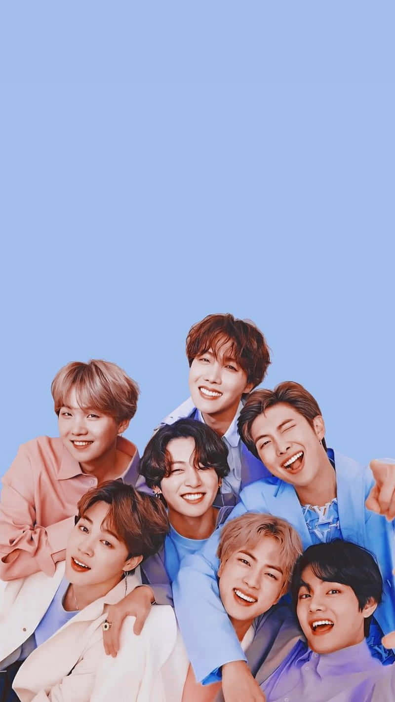 BTS, pastel shirts, light blue background, HD Phone Wallpaper