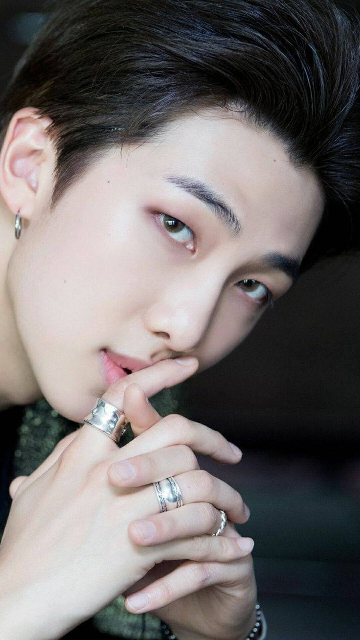 BTS RM, dark hair, silver rings, HD Phone Wallpaper