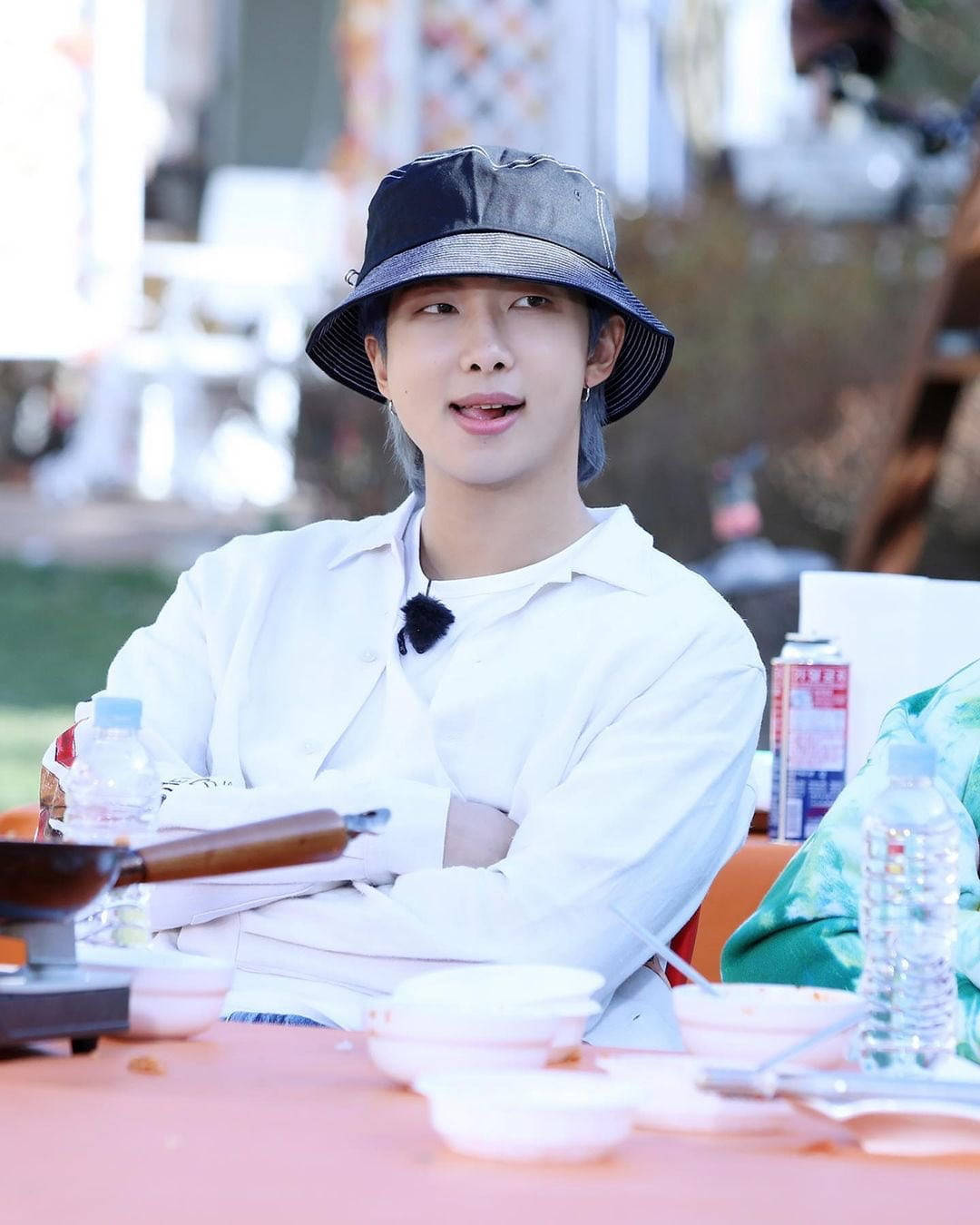 BTS RM, black bucket hat, white shirt, HD Phone Wallpaper