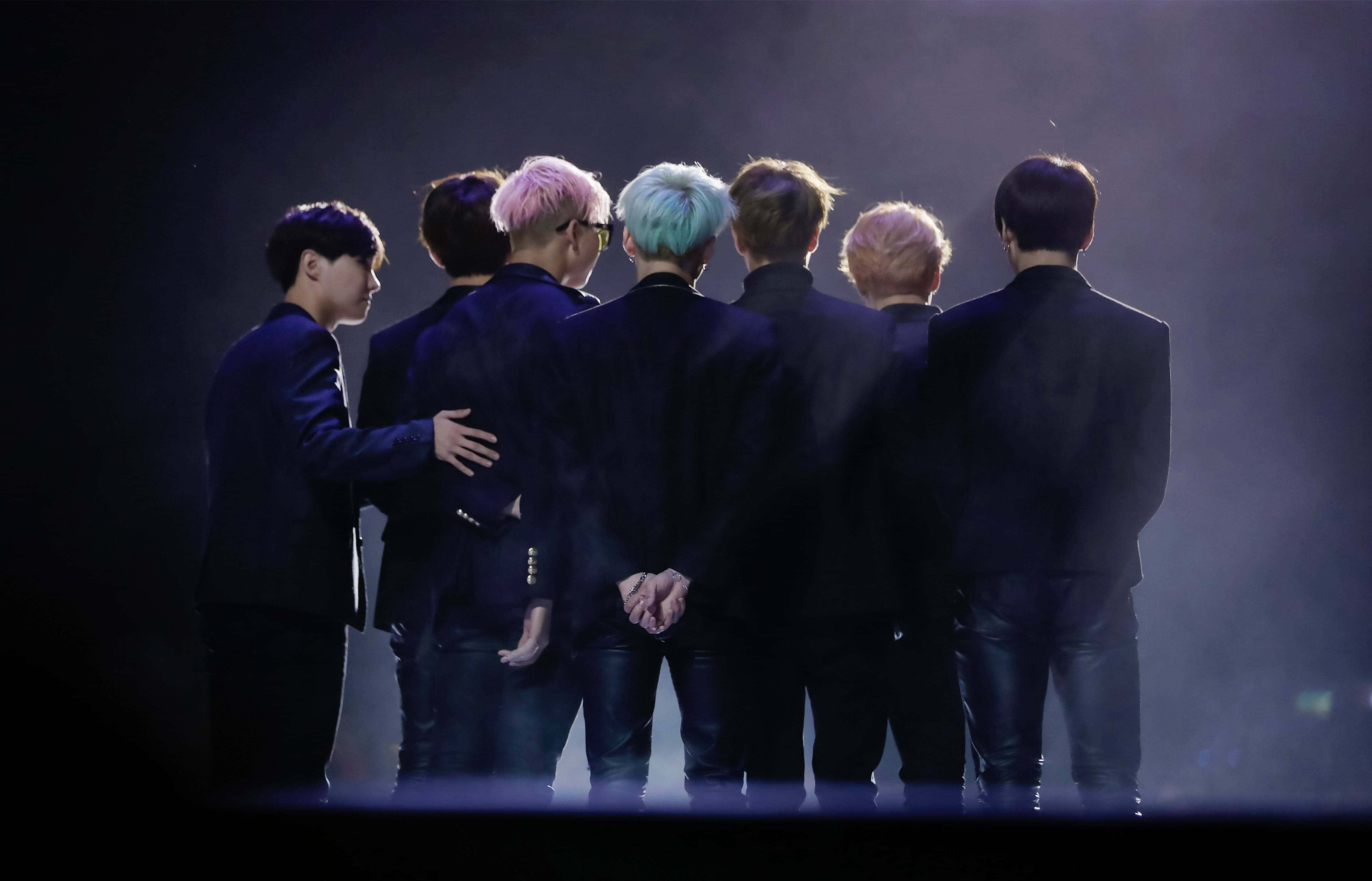 Bts Stage, dark suits, smoky stage, 4K Desktop Wallpaper