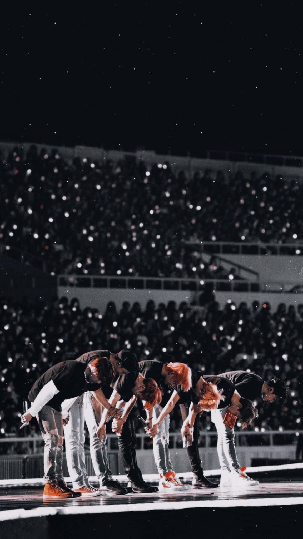 BTS, stage, starry night sky, Full HD Phone Wallpaper