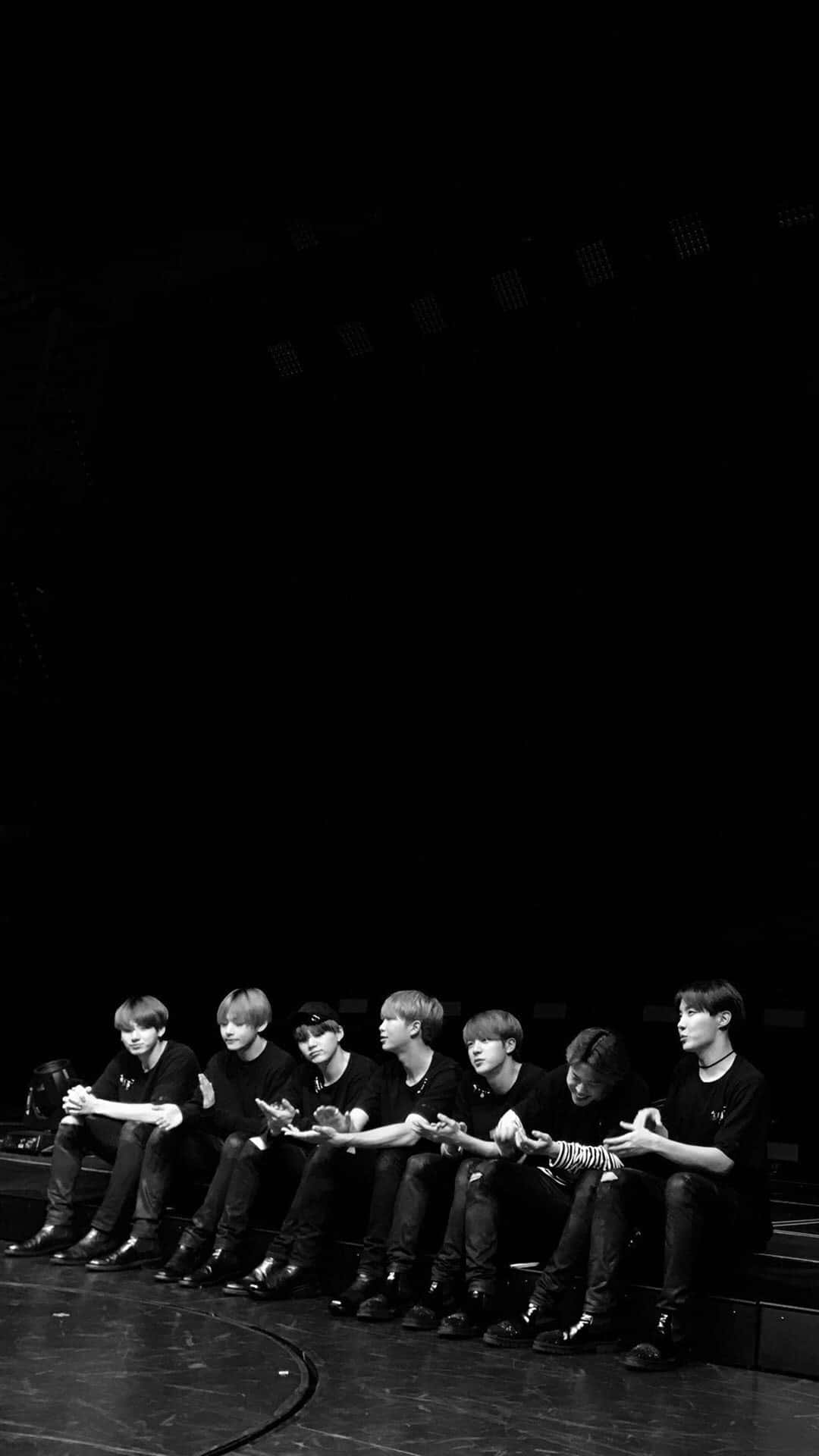 BTS, stage, black attire, Full HD Phone Wallpaper