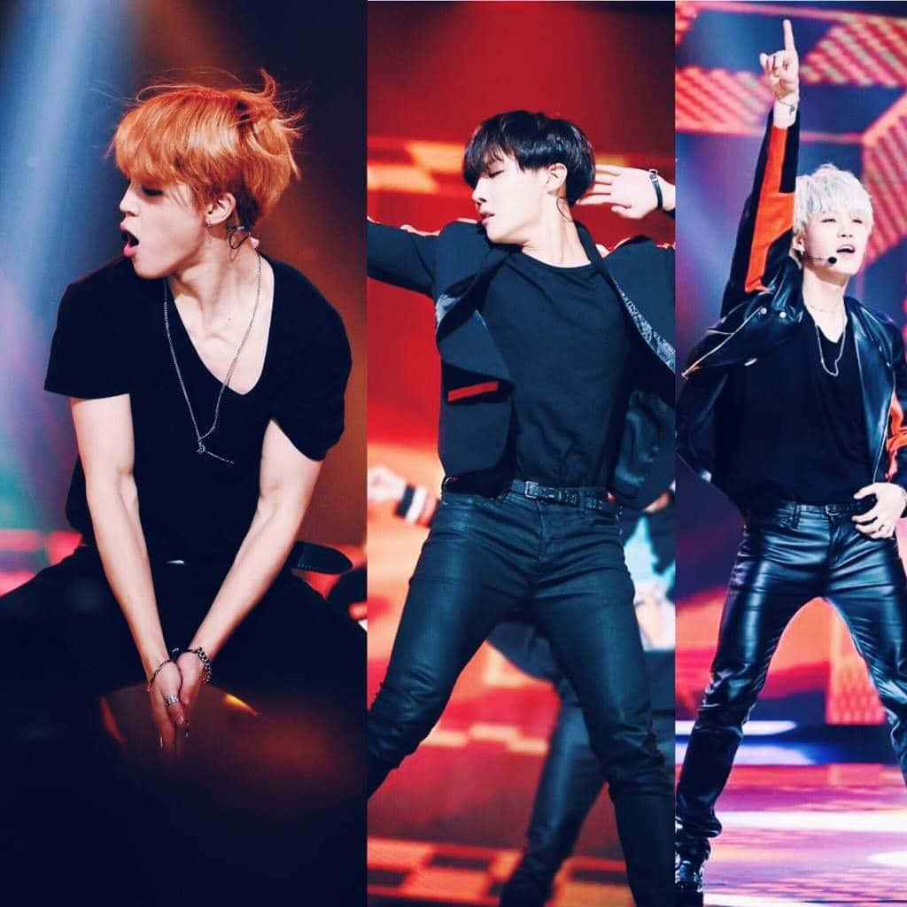 BTS, stage, black outfits, SD Desktop Wallpaper