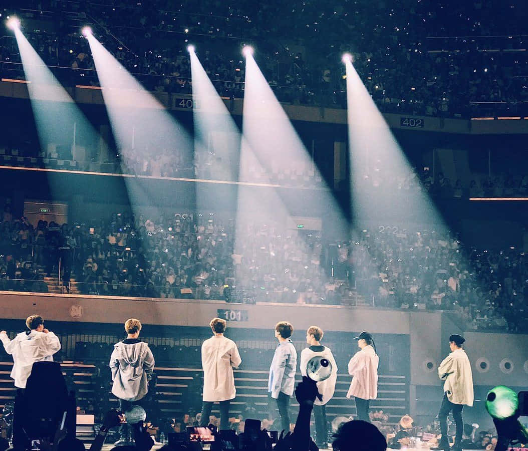 BTS, stage, light show, SD Desktop Wallpaper