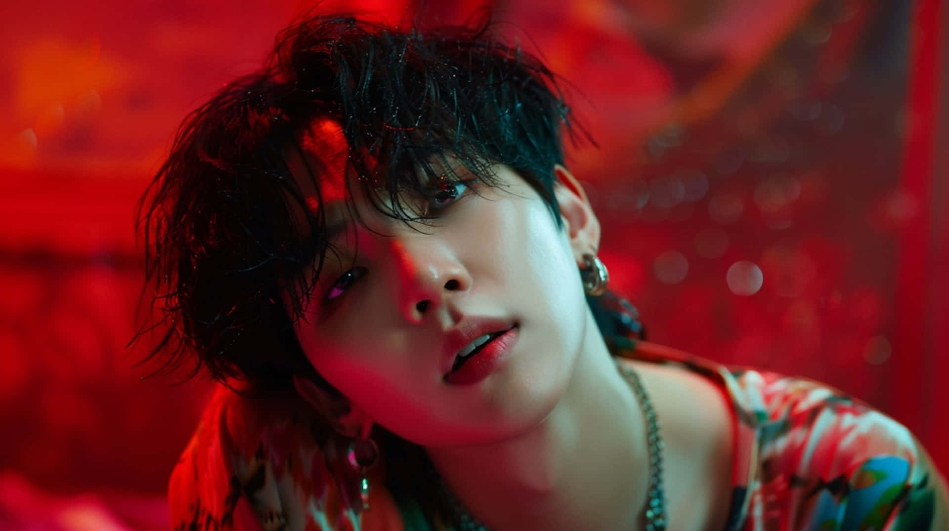 Suga, BTS, red aura, Full HD Desktop Wallpaper