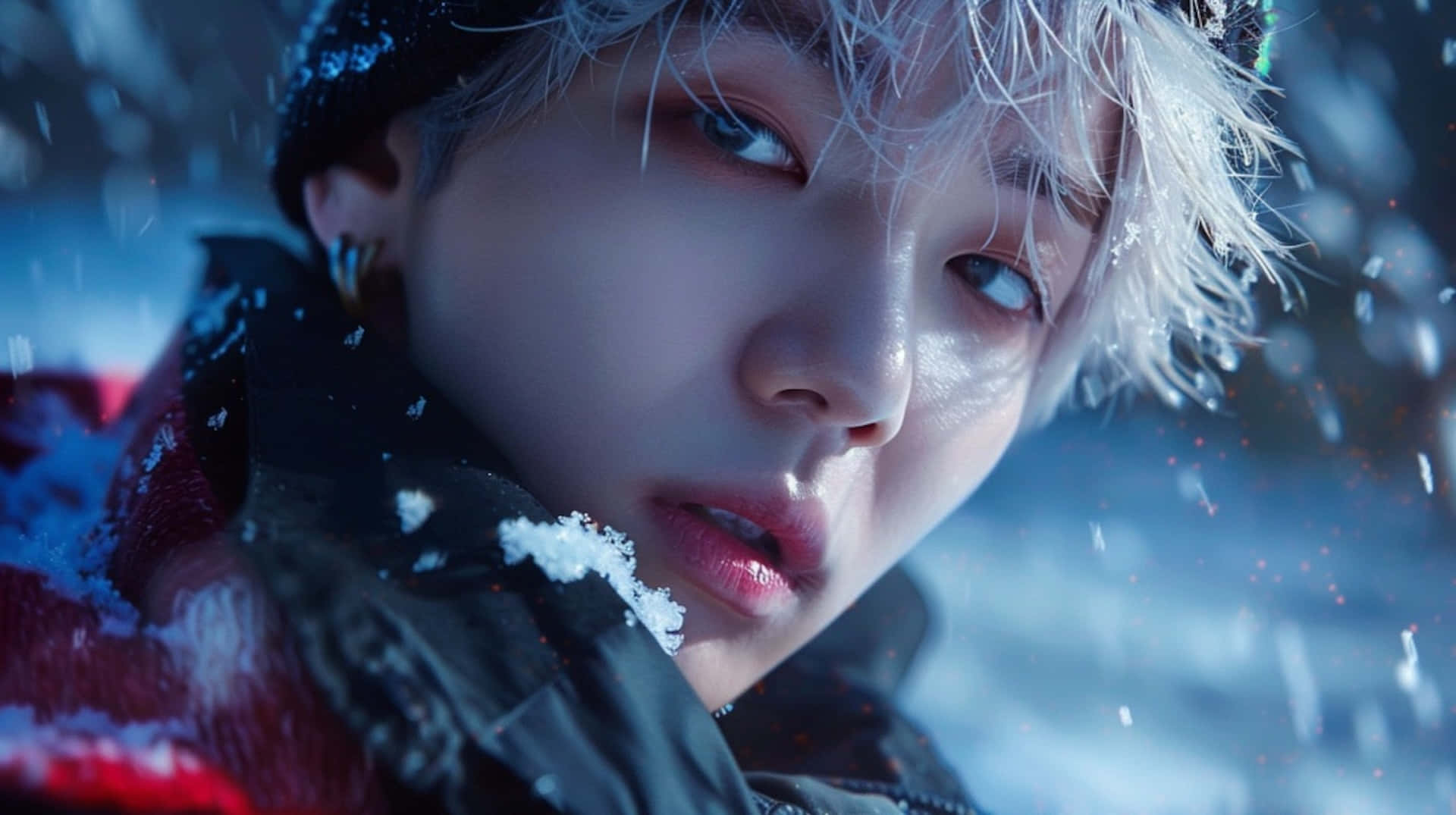 Winter Whispers, Suga, BTS, Full HD Desktop Wallpaper