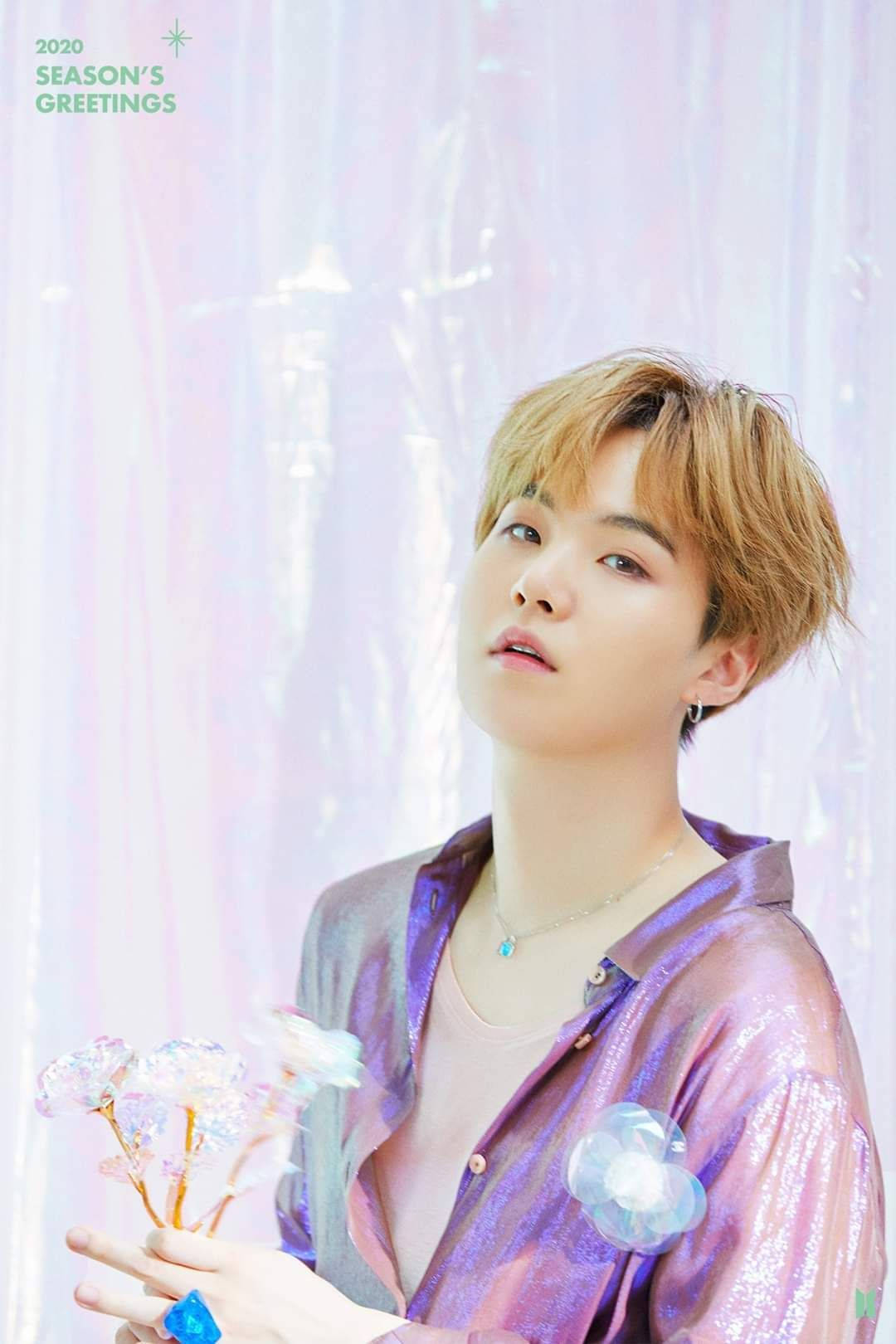 BTS Suga, 2020, glowing flowers, HD Phone Wallpaper