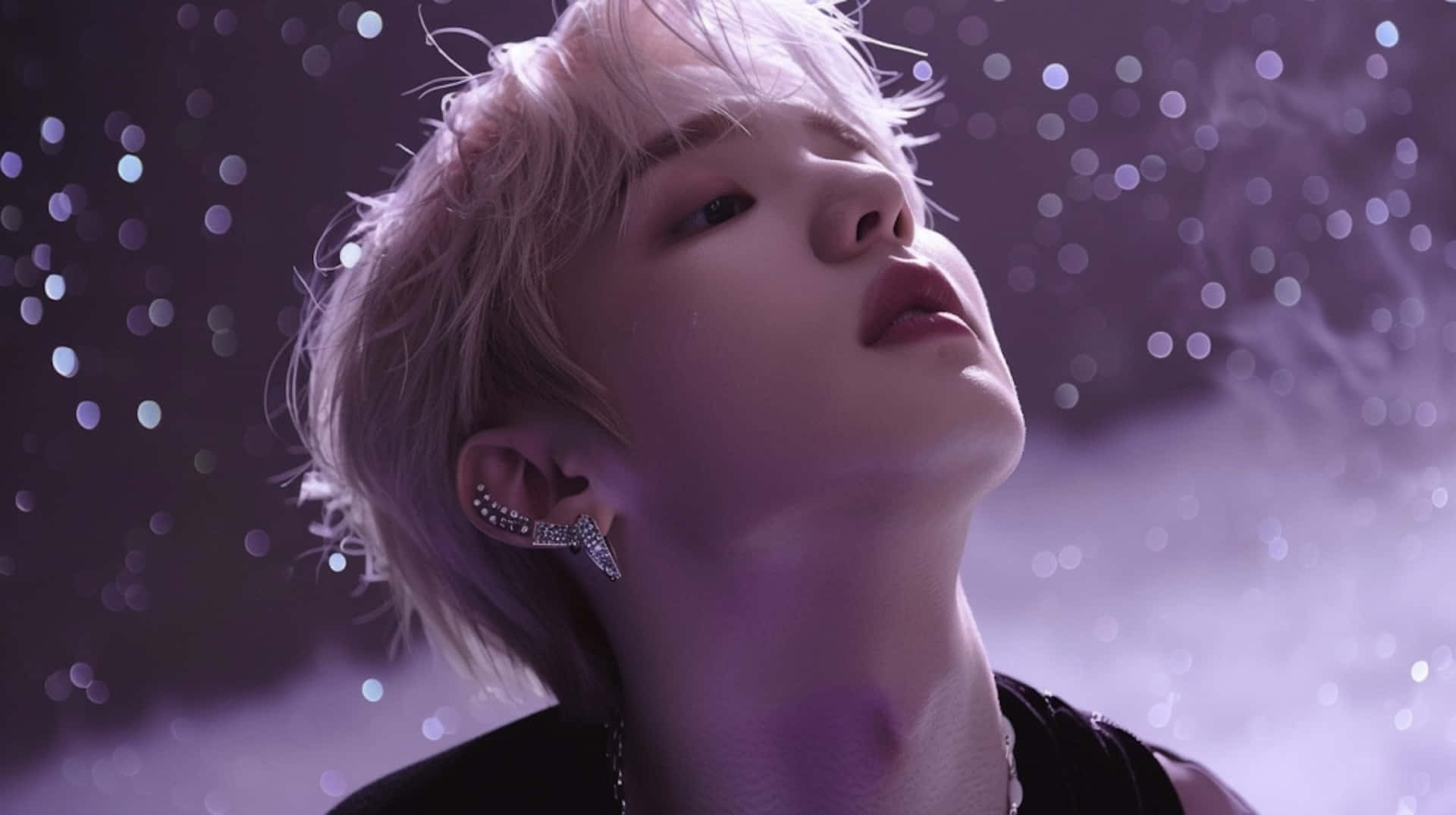 BTS Suga, purple haze aesthetic, platinum blonde hair, Full HD Desktop Wallpaper