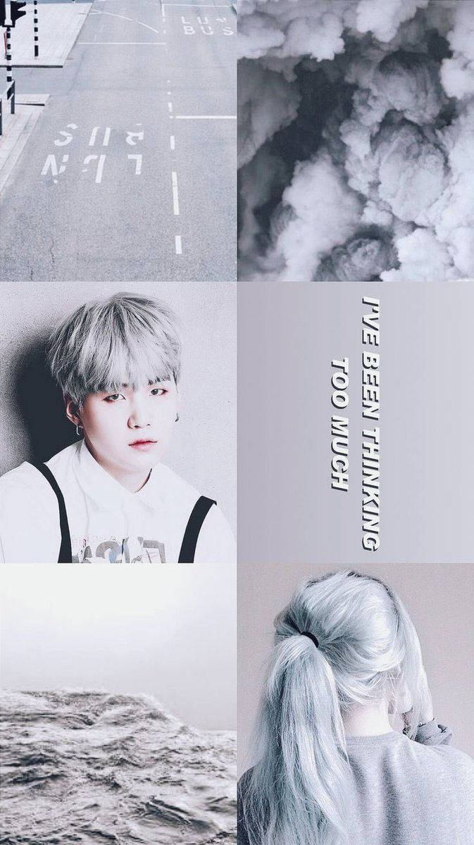BTS Suga, silver hair, ponytail, SD Phone Wallpaper
