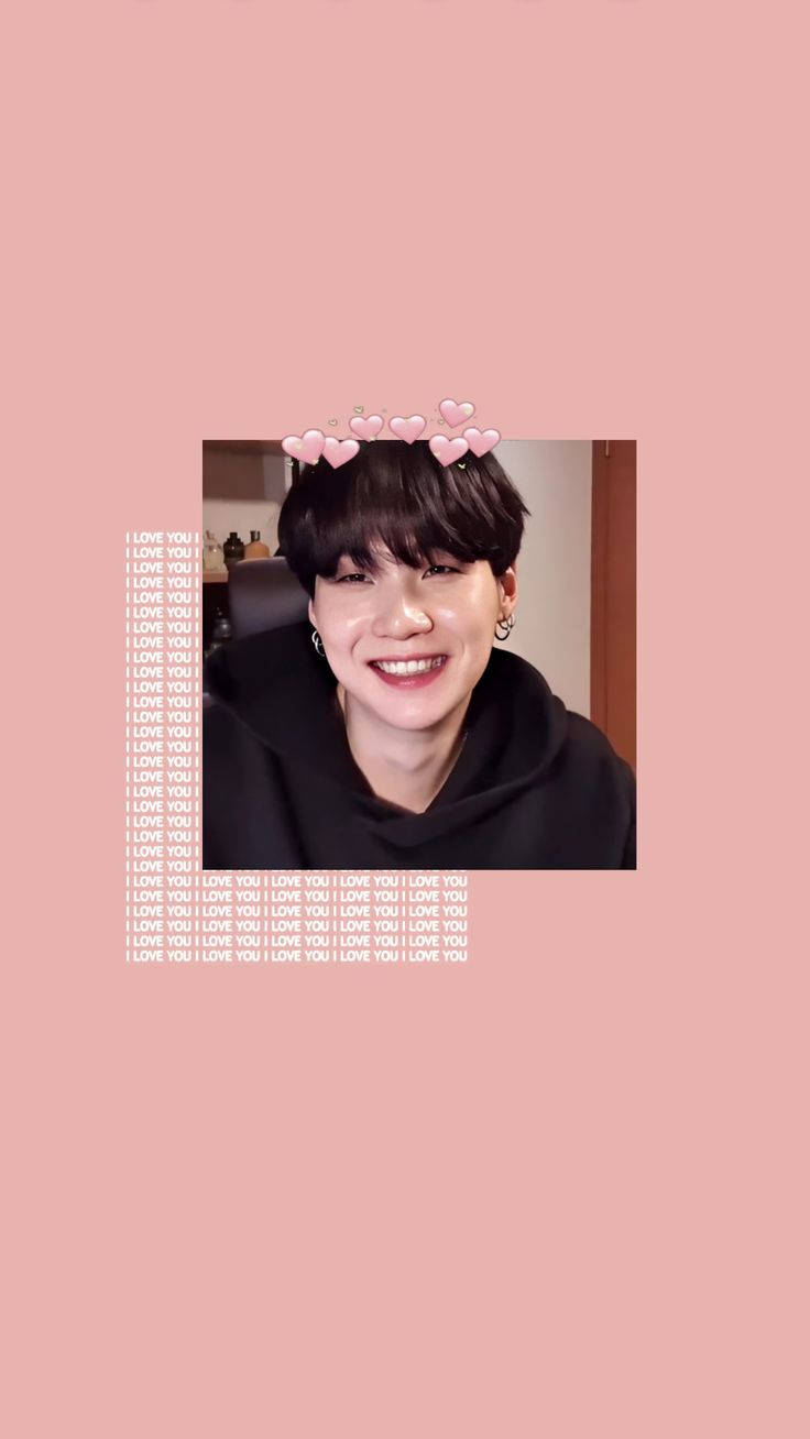 BTS Suga, cute smile, heart emojis, HD Phone Wallpaper