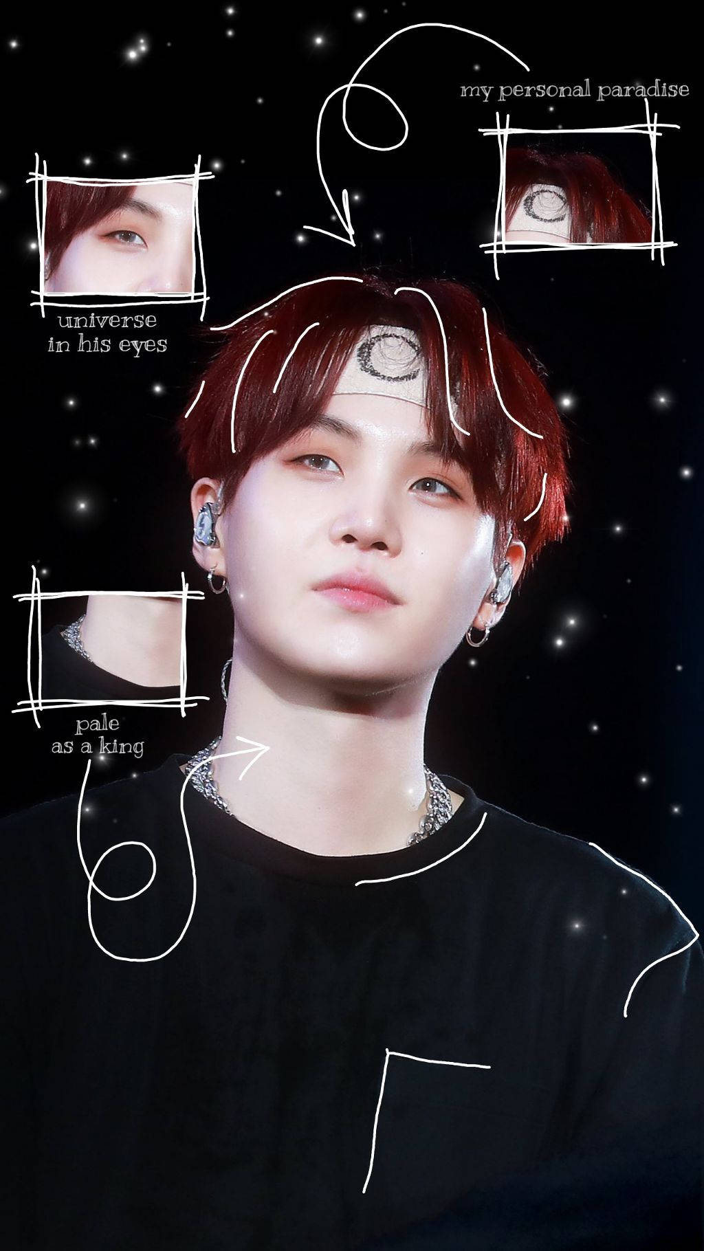 BTS SUGA, red hair, silver earrings, HD Phone Wallpaper