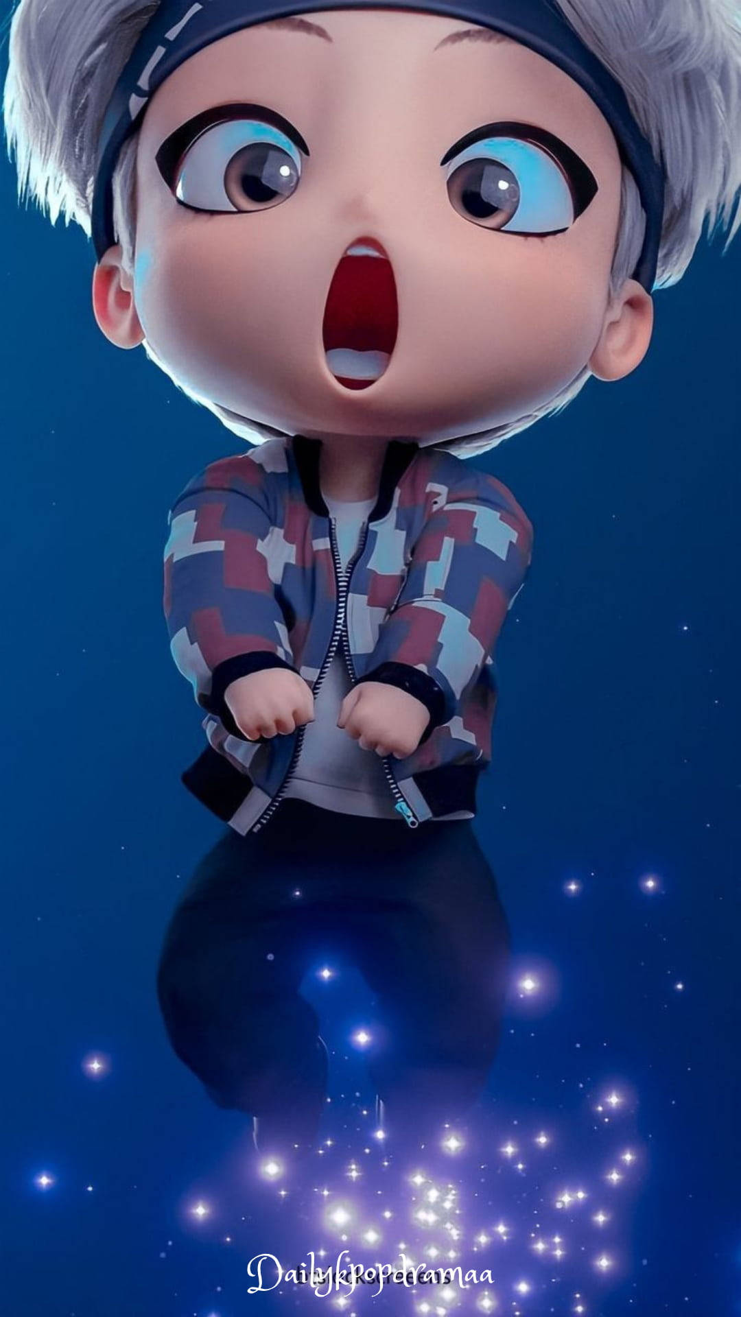 BTS Tinytan, V, chibi anime boy, Full HD Phone Wallpaper