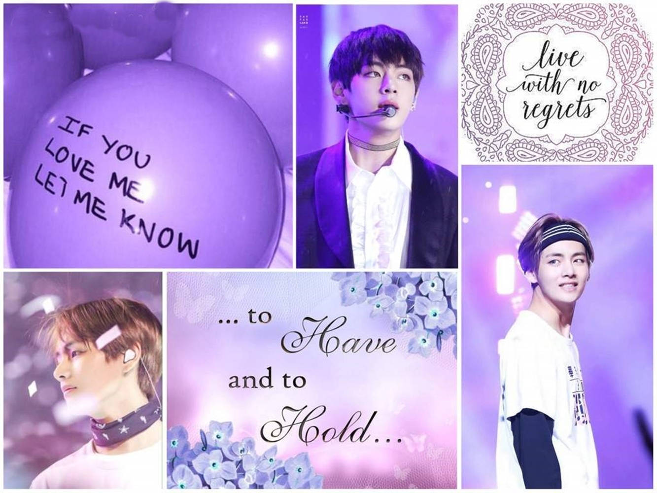 purple kim tae hyung aesthetic, balloon, handwritten text, HD Desktop Wallpaper