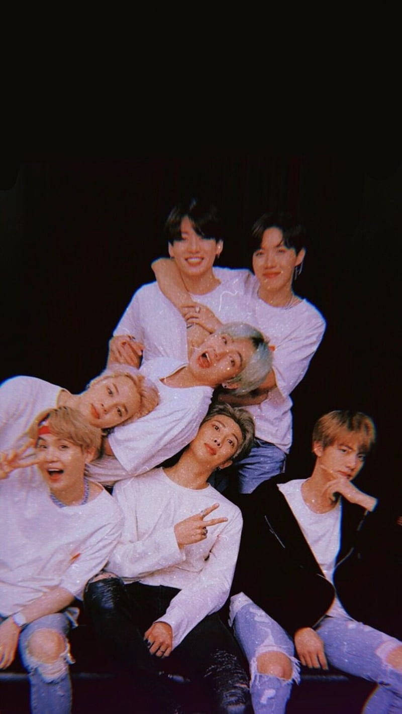 BTS, black backdrop, white shirts, HD Phone Wallpaper