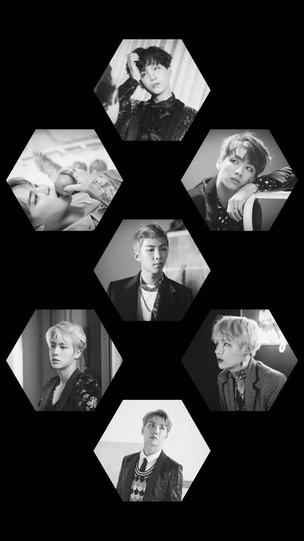 BTS, black and white portraits, young men, HD Phone Wallpaper