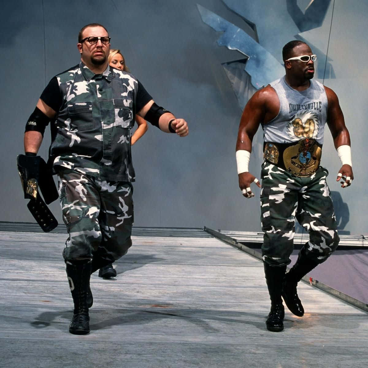 Bubba Ray Dudley, camouflage gear, championship belt, SD Desktop Wallpaper