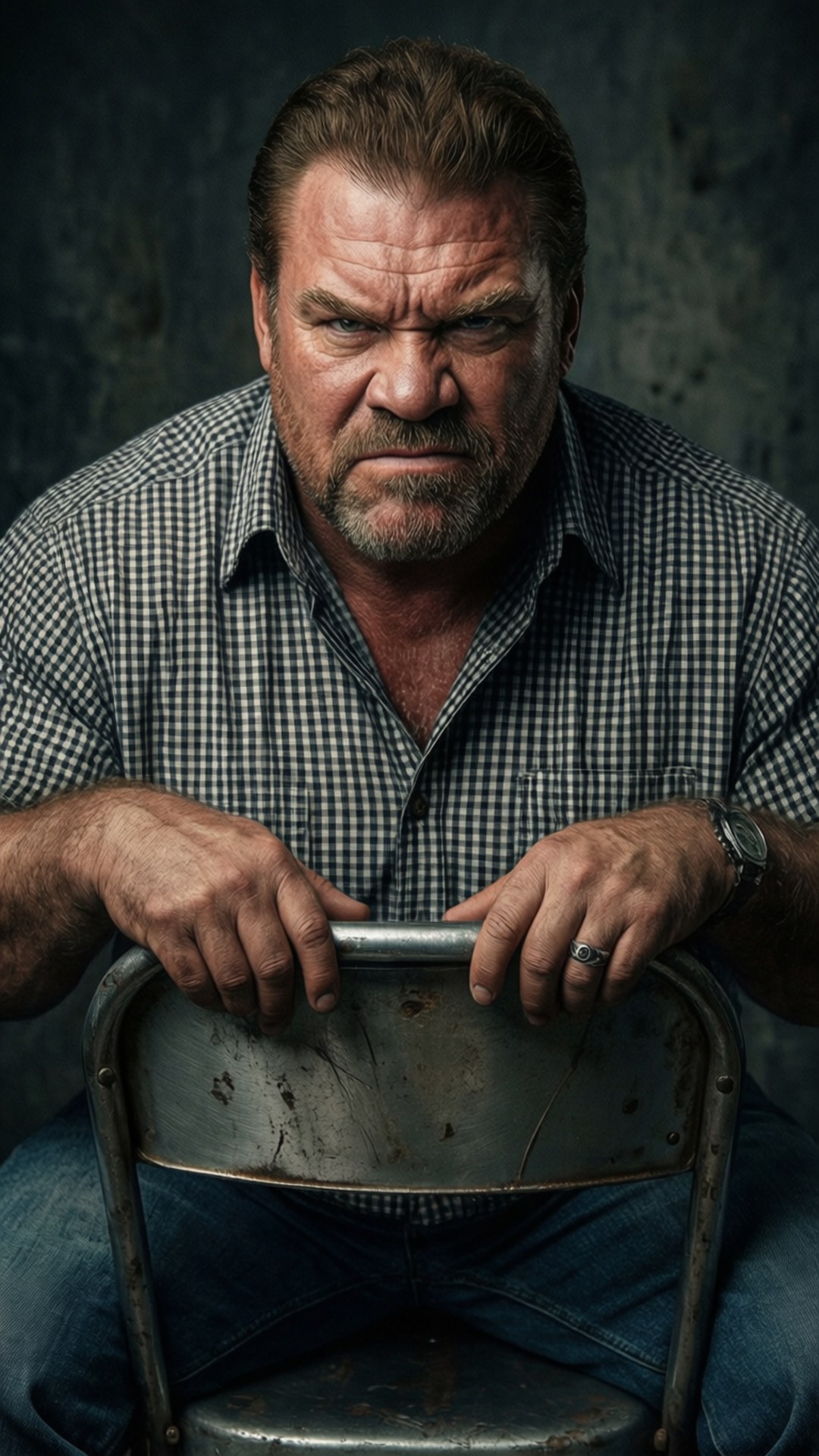 Bubba Ray Dudley, steel chair, dark mood, Full HD Phone Wallpaper