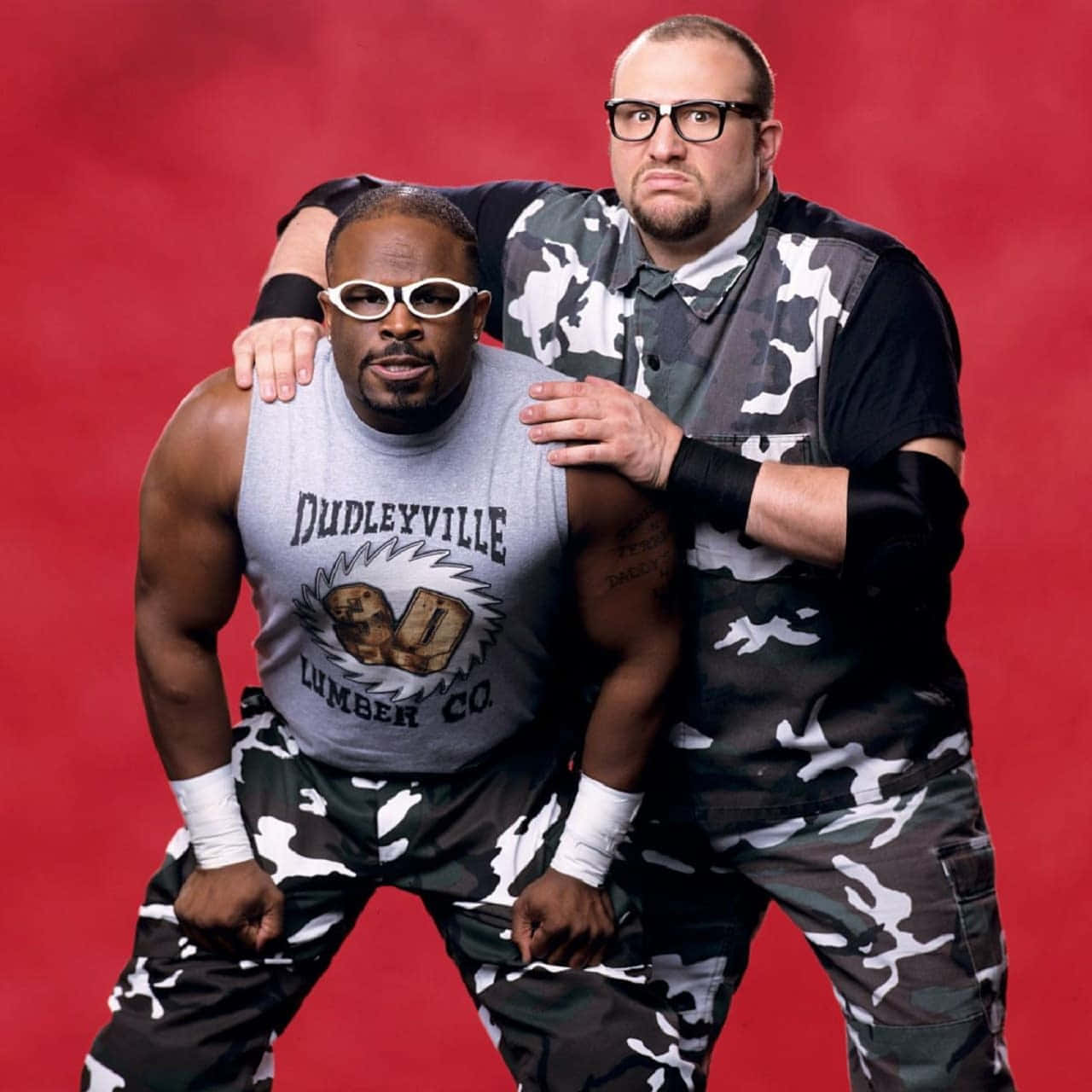 Bubba Ray Dudley, red background, camouflage gear, HD Desktop Wallpaper