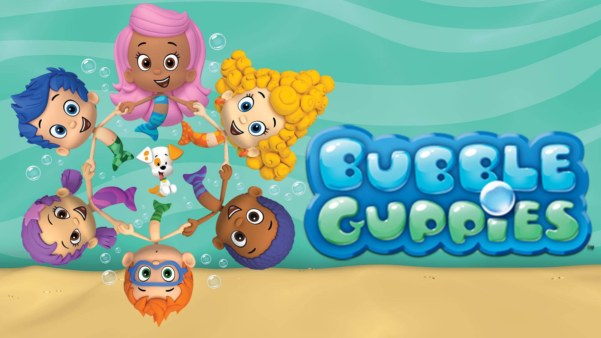 Bubble Guppies, circle of friends, underwater, Full HD Desktop Wallpaper